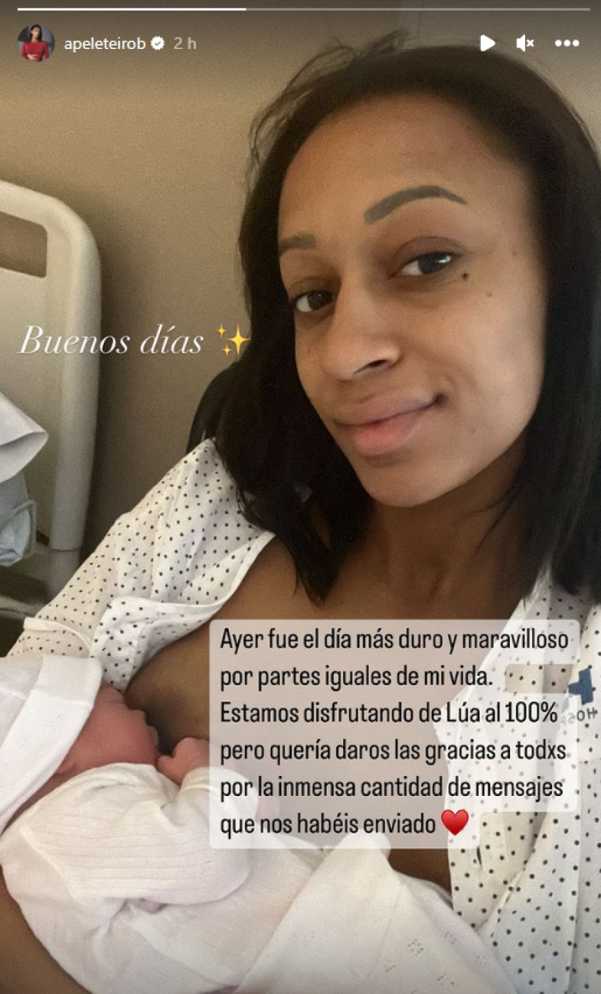 Ana Peleteiro publica la primera foto con su hija Lúa