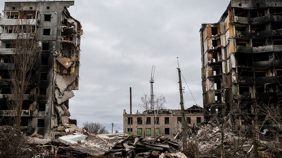 Edificios ucranianos destrozados por la invansión rusa