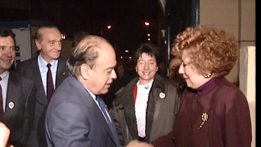 Nuria Feliu durant un acte de Convergència i Unió a les eleccions de 1992