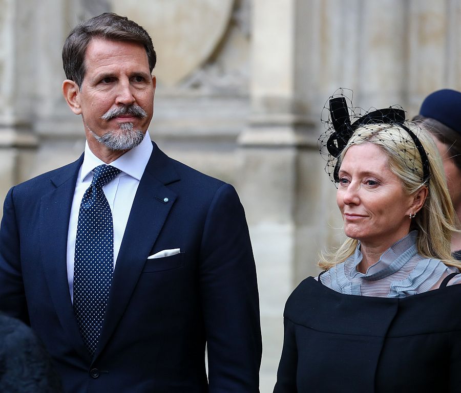 Pablo de Grecia y Marie Chantal en la misa por el Duque de Edimburgo