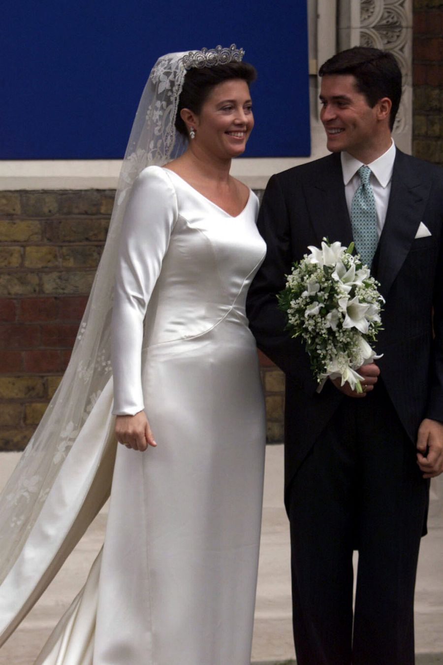 Alexia de Grecia y Carlos Morales en su boda celebrada en Londres en 1999