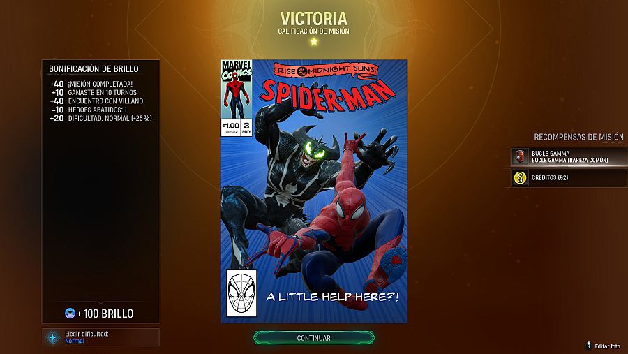 Al finalizar cada misión obtendremos una portada de cómic con los personajes implicados