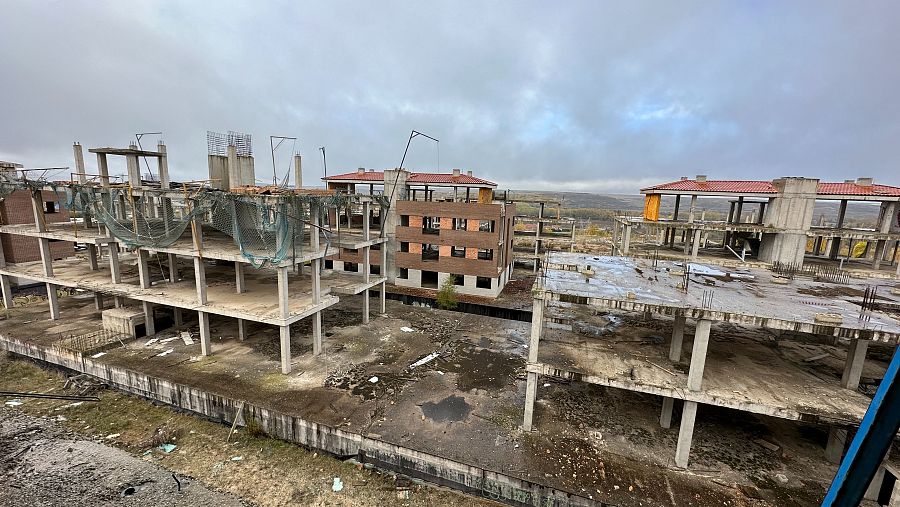 Panorámica de las ruinas de Buniel (Burgos)