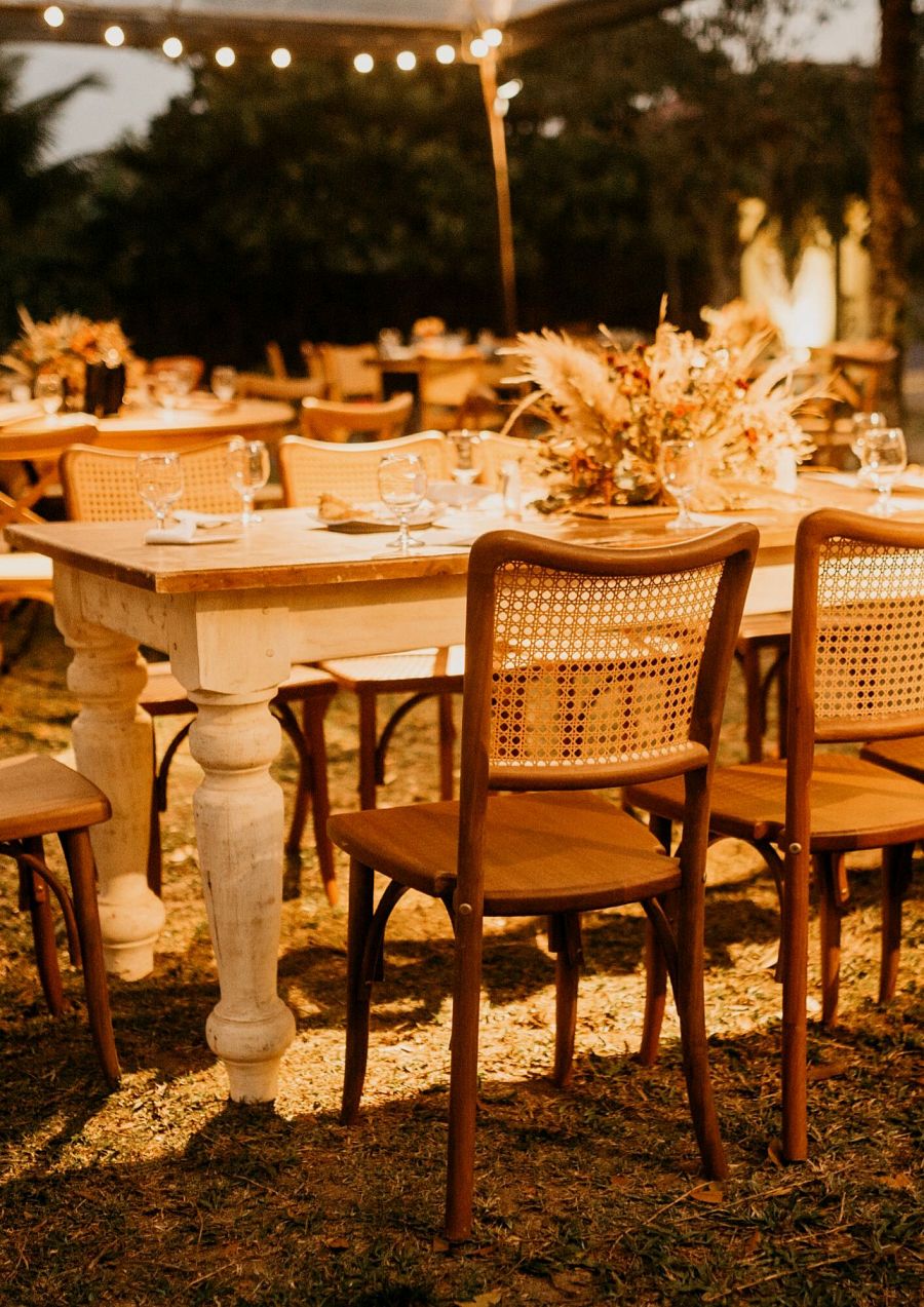 Decoración de una mesa en una boda