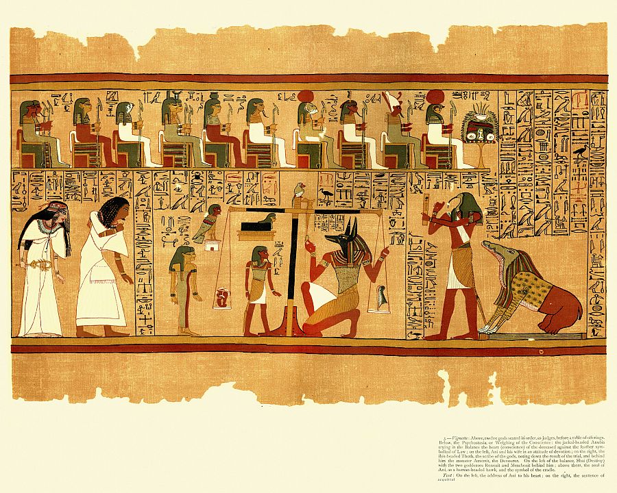 Papiro del antiguo Egipto del 'Libro de los muertos'
