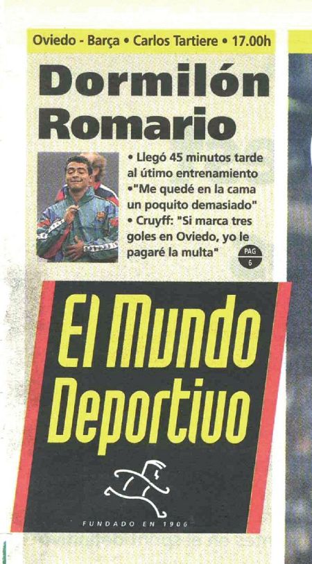 Portada de Mundo Deportivo del 6 de marzo de 1994