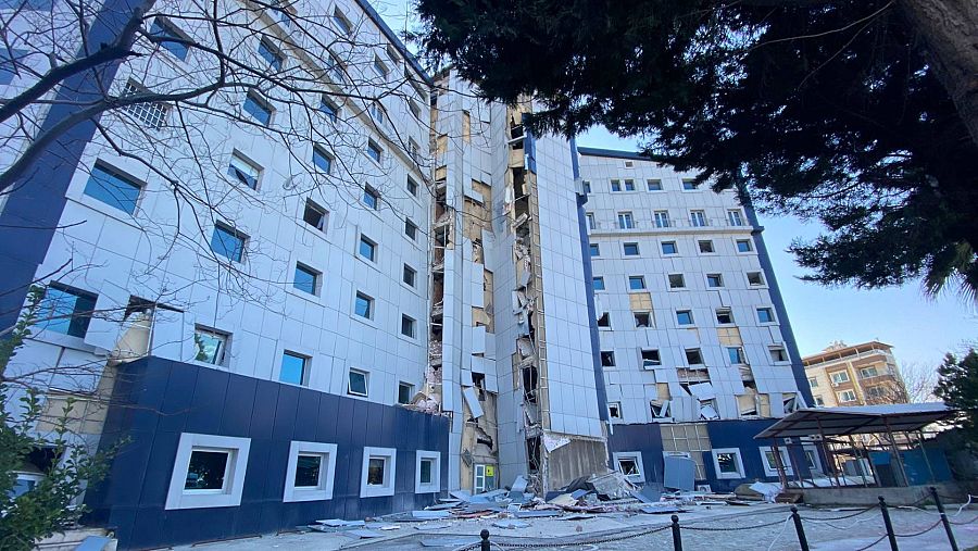 Edificio afectado por el terremoto en Antioquia