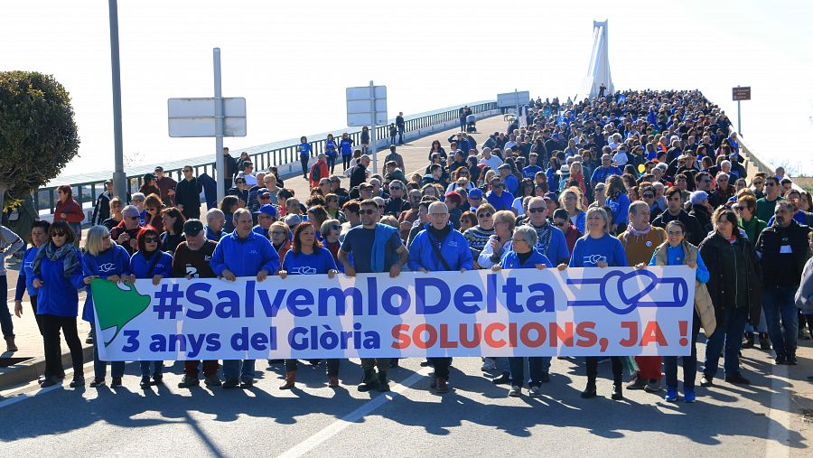 La manifestació ha recordat el tercer aniversari dels efectes del temporal Glòria | ACN