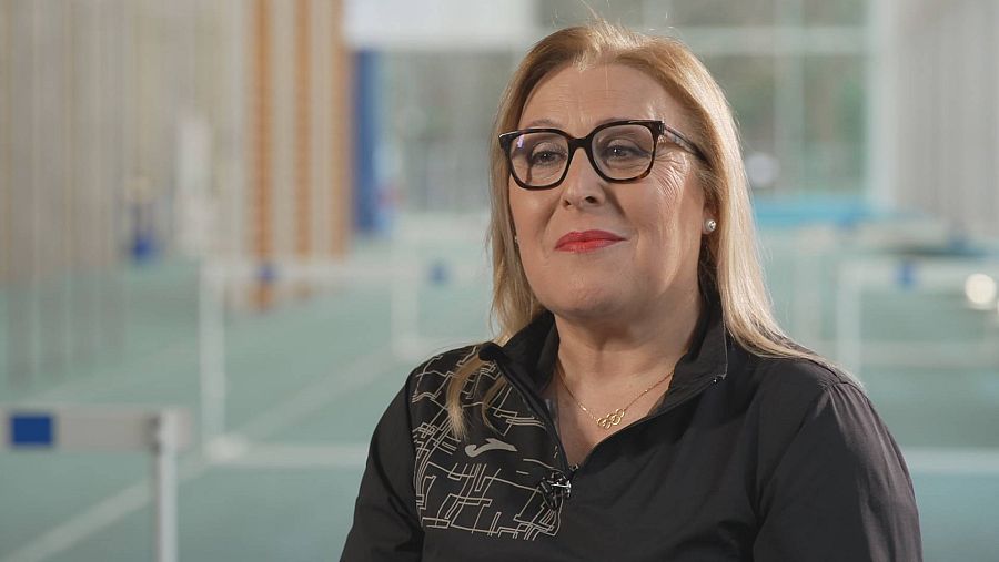 Primer plano de María José Martínez Patiño  ex atleta y asesora del COI