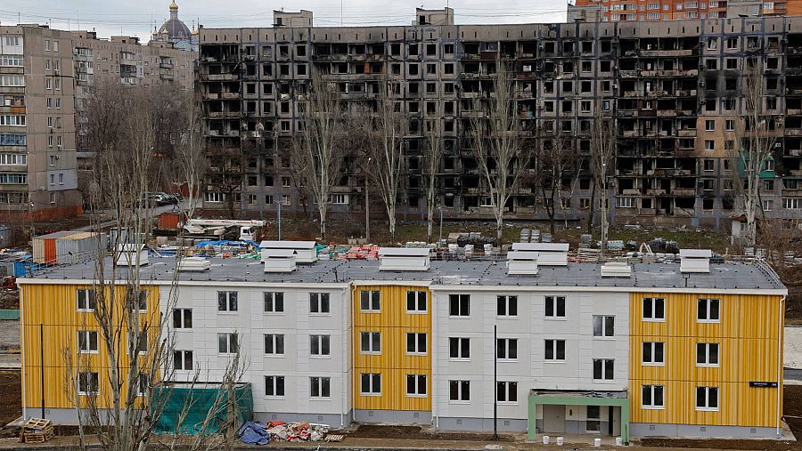 Nuevo edificio de viviendas construido por Rusia en Mariúpol