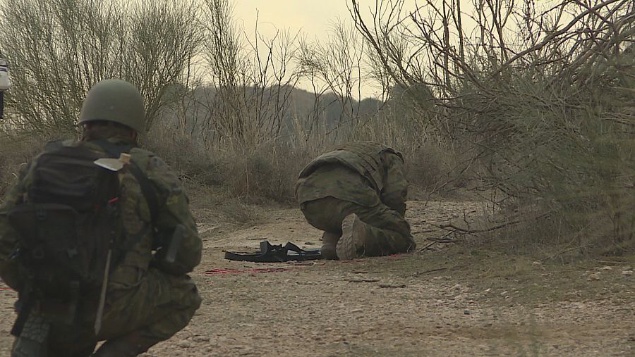 Soldados ucranianos reciben formación en la Academia de Infantería de Toledo