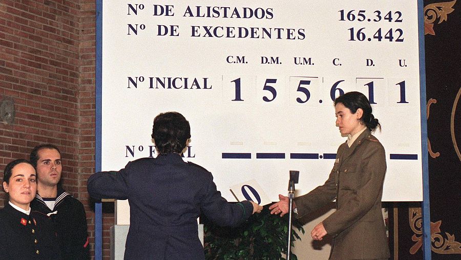 Sorteo de los números asignados a cada joven aspirante a hacer la mili, que serán considerados excedente de reemplazo y no tendrán que ir al servicio militar