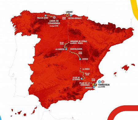 Mapa del recorrido de la Vuelta Femenina 2023