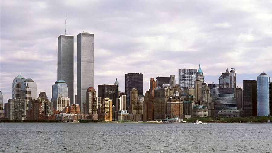 Imagen del perfil urbano de Nueva York con las Torres Gemelas al fondo, antes de los atentados del 11 de septiembre