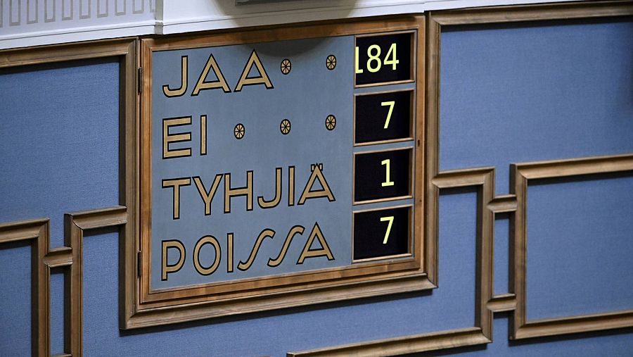 El resultado de la votación sobre el ingreso de Finlandia en la OTAN (184 