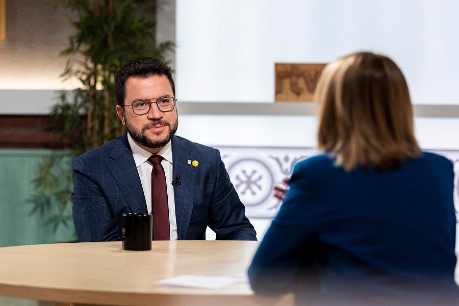 Pere Aragonès durant una entrevista al 'Cafè d'Idees'