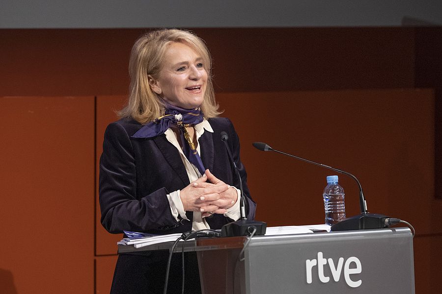 Elena Sánchez Caballero, presidenta interina de RTVE, en la jornada '8M. Visibilizando las brechas'