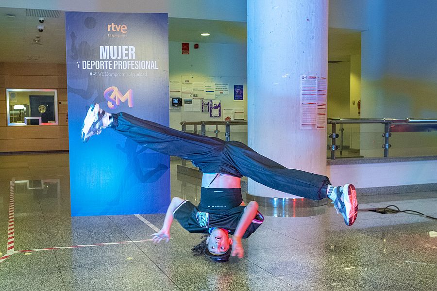 Lola Martínez durante la exhibición en Torrespaña