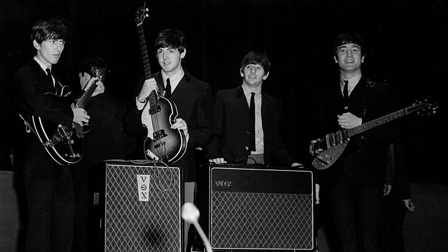 Los integrantes de The Beatles: Geoge Harrison, Paul McCartney, Ringo Starr y John Lennon.