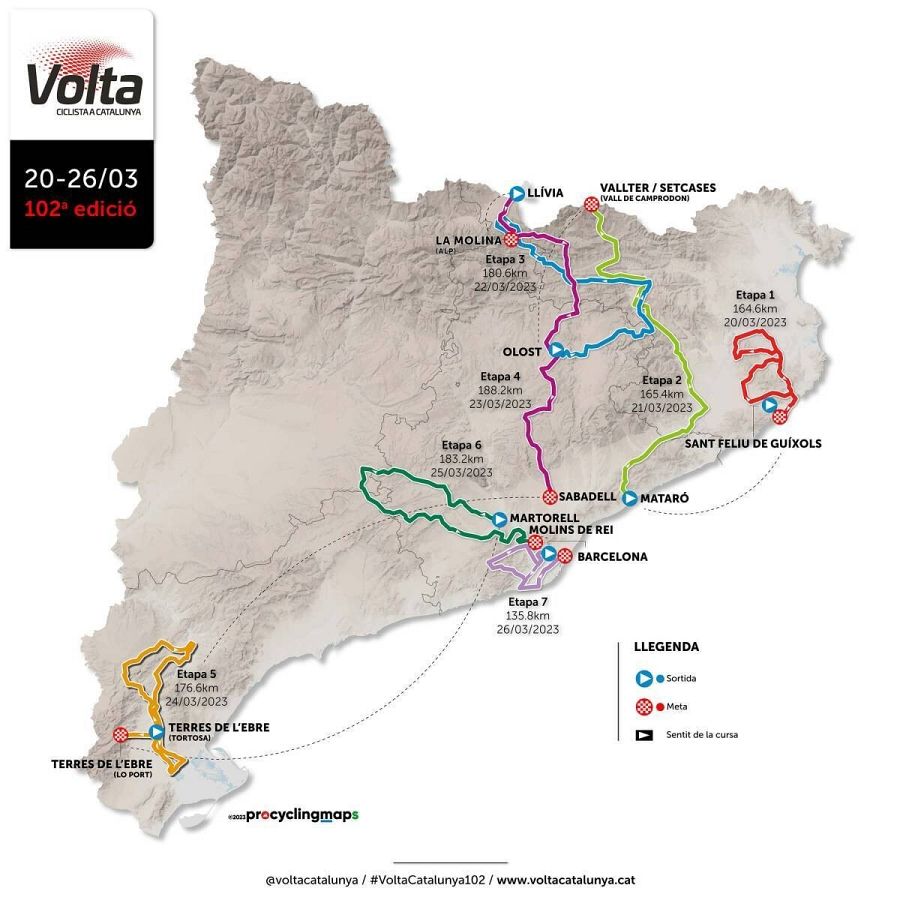 Recorrido oficial de la Volta a Catalunya 2023