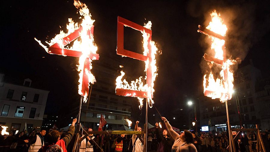 Manifestantes durante una de las protestas