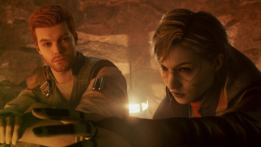 Imagen del protagonista acompañado de una amiga en una misión