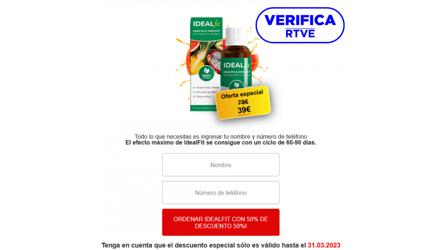 Captura de la web fraudulenta en la que nos piden nuestros datos para comprar el falso remedio con el sello: VerificaRTVE