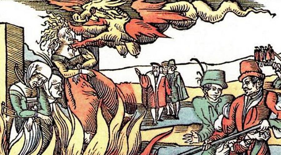 Imagen pictórica que representa la caza de brujas