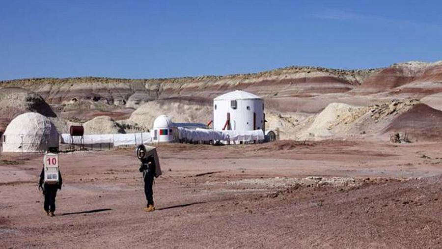 Instalaciones de Mars Research Desert Station, en el desierto de Utah, Estados Unidos.