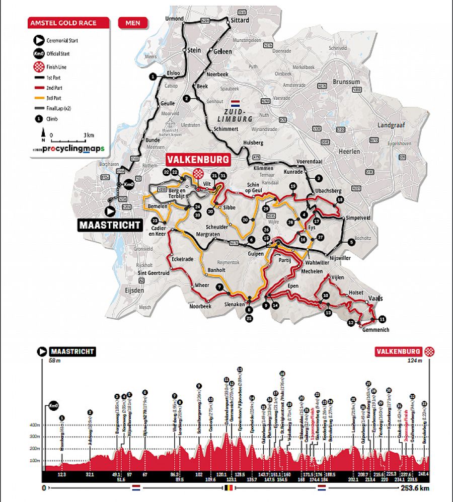 Amstel Gold Race perfil, recorrido, hora y donde ver