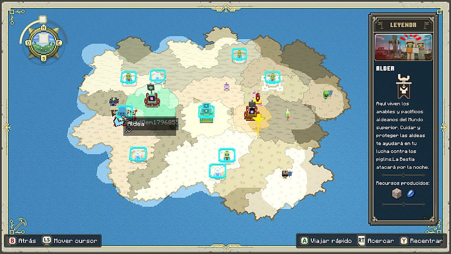 Mapa del videojuego Minecraft Legends