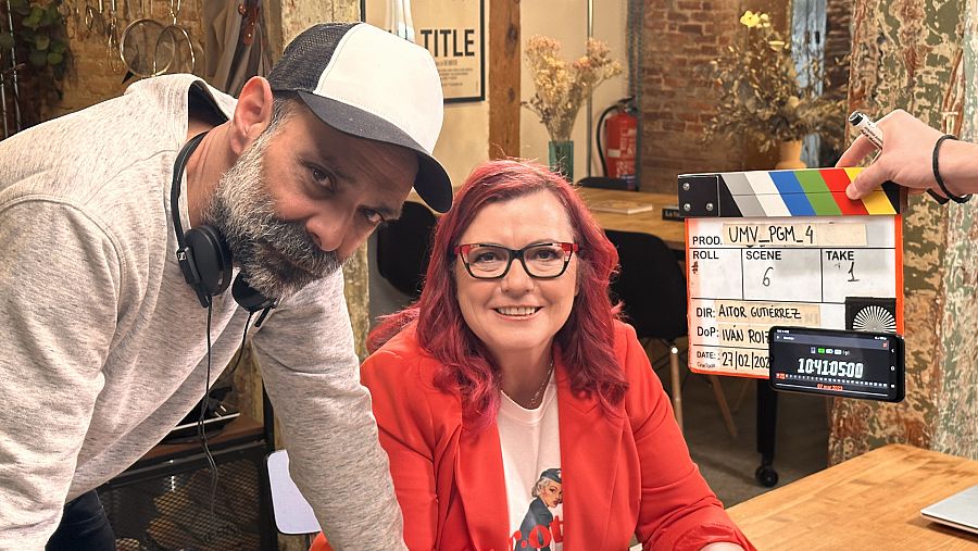 Momento de la grabación del programa 'Una matemática viene a verte'