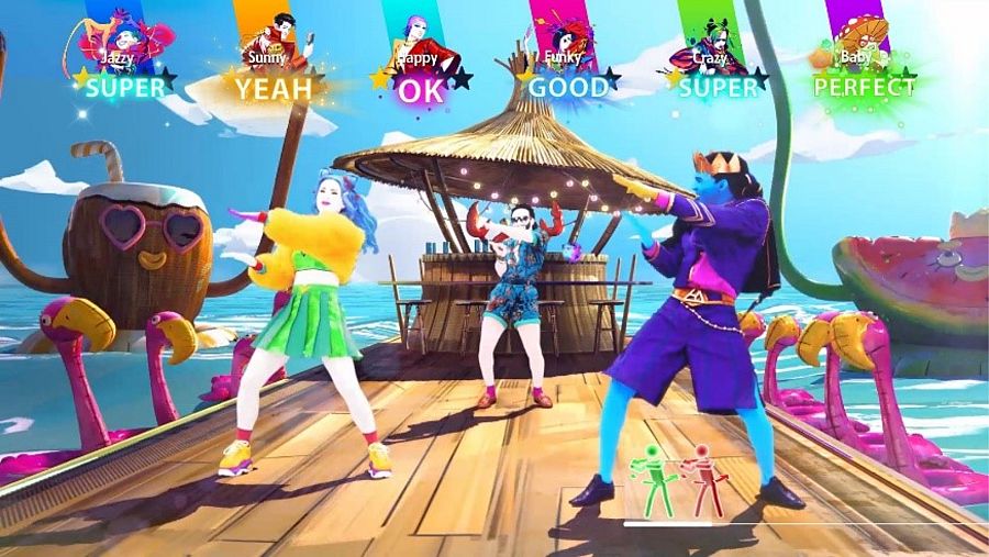 Pantalla de Just Dance 2023 en plena coreografía