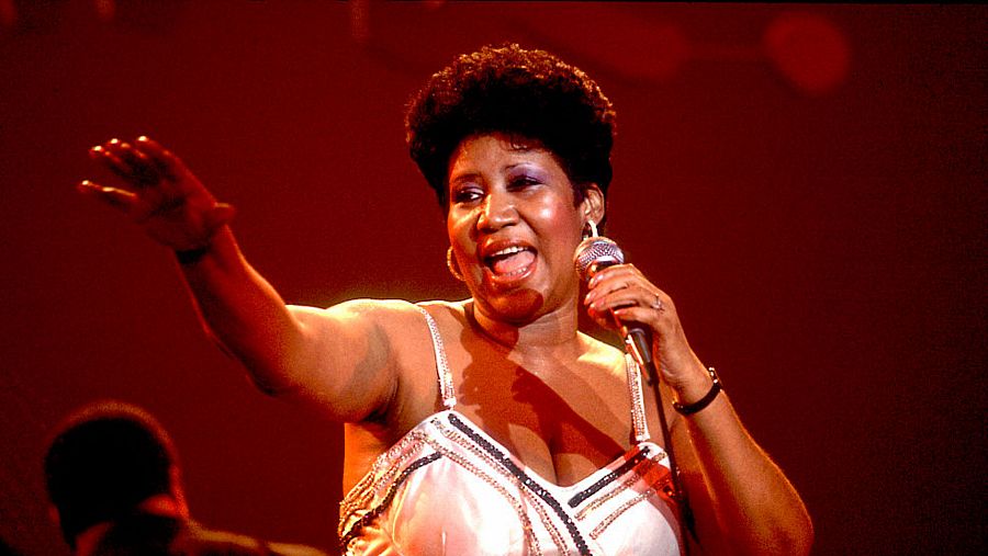 La cantante Aretha Franklin durante una actuación