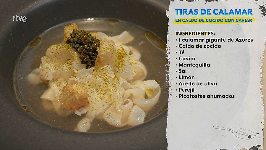 Receta de tallarines de calamares del chef Paulo Leite