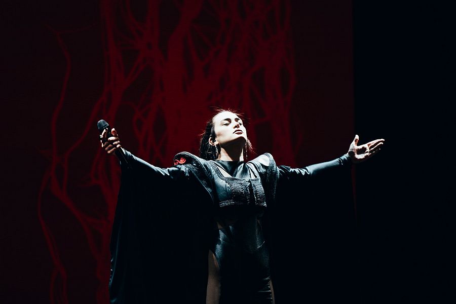 Albina Kelmendi en el primer ensayo de Albania de Eurovisión 2023