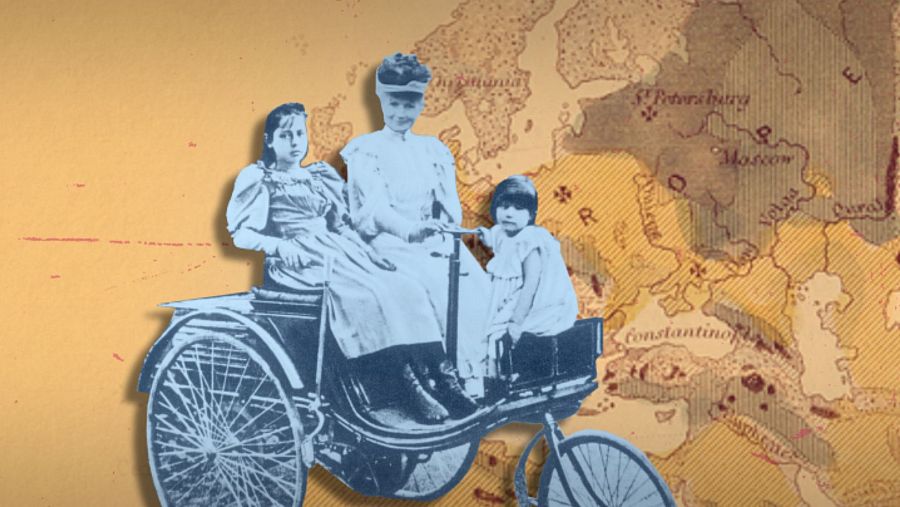 Bertha y sus dos hijos