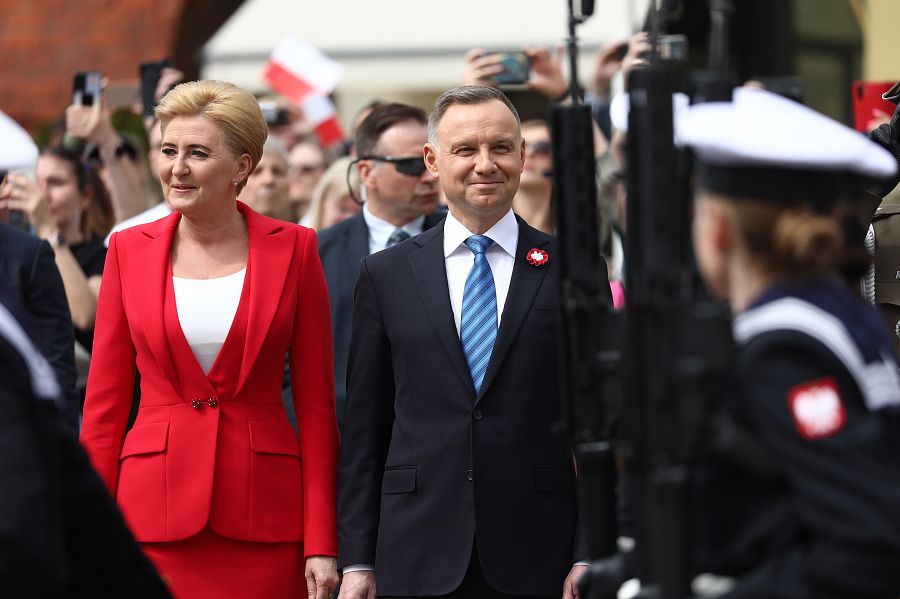 El presidente de Polonia, Andrzej Duda, y su mujer, Agata Kornhauser-Duda, en Varsovia