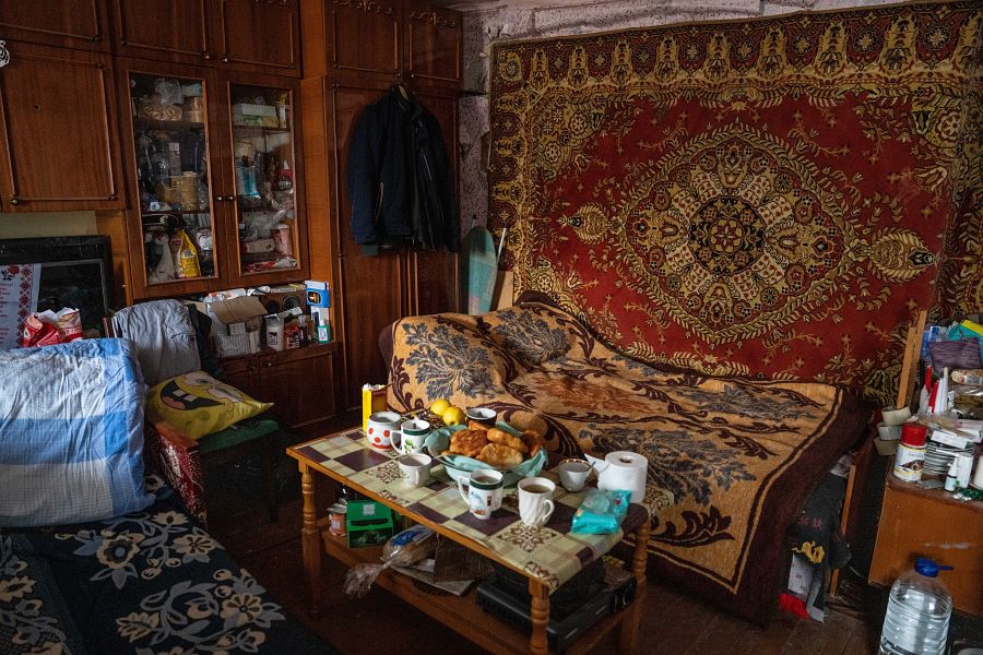Dormitorio de Valeriy y Natalia en la que el equipo de MSF pudo pasar consulta