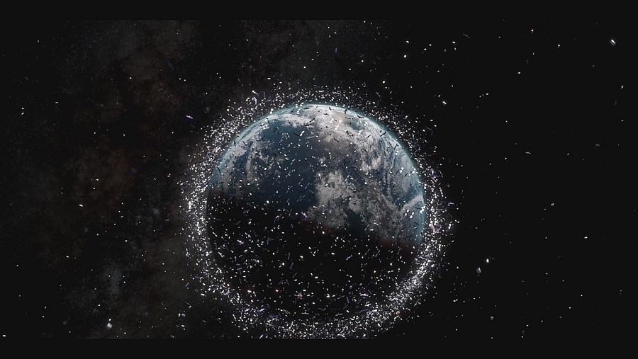 imagen del mar de basura espacial