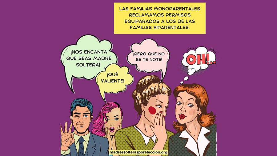 Cartel reivindicativo de las familias monoparentales