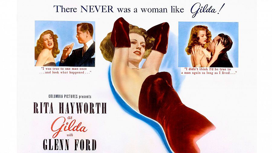 Cartel anunciador de la película Gilda, protagonizada por Rita Hayworth