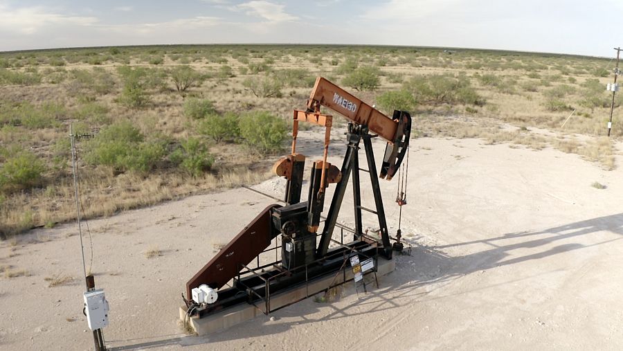 Pozo petrolífero abandonado en Texas