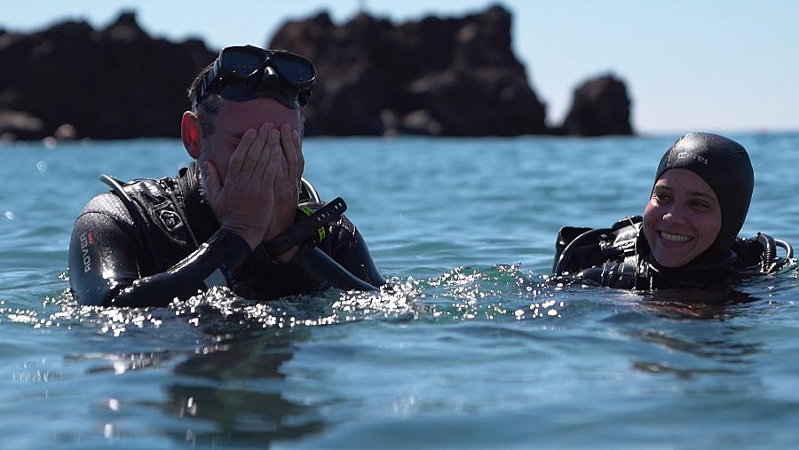 Juanjo Pardo buceando en Lanzarote