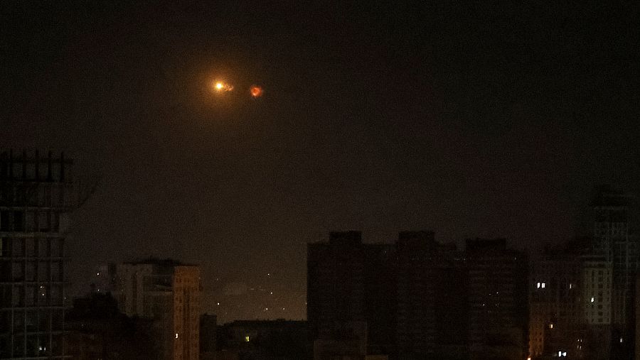 Explosión de un dron ruso sobre Kiev durante la madrugada del 25 de mayo 2023
