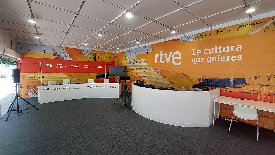 Imagen del stand de RTVE en el Parque del Retiro