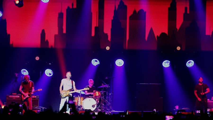 El compositor británico Gordon Sumner, conocido como Sting, durante su actuación en el Bilbao Arena.