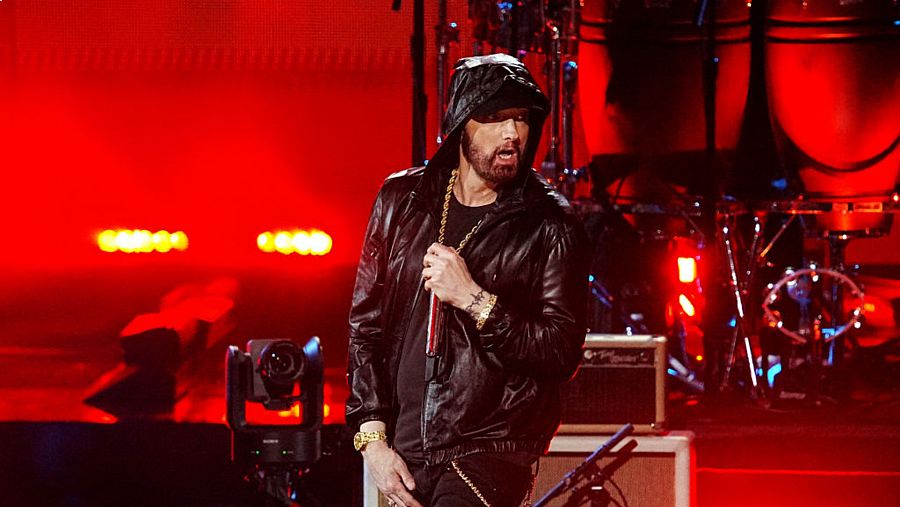 El rapero Eminem actuando en uno de sus conciertos