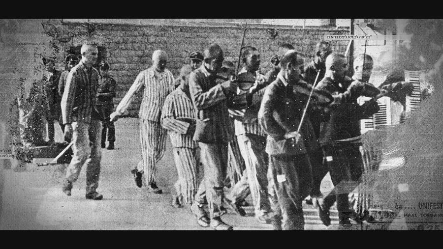 Músicos judíos prisioneros en campo de concentración