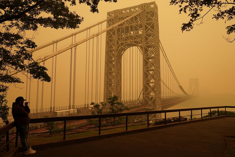 Los incendios en Canadá tiñen de naranja el cielo de la costa este de EE.UU.